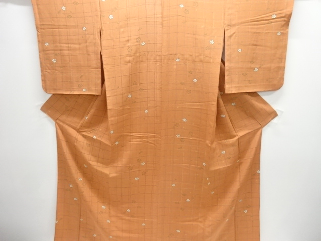 JAPANESE KIMONO / HITOE KIMONO KIMONO / GRID & FLOWER